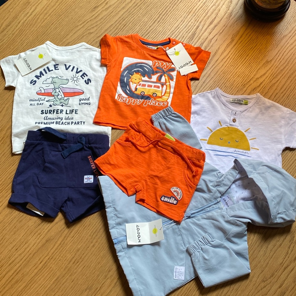 LOSAN Kids Clothes Lot of‎ Two T-Shirt Shorts Set Rain Jacket Single T-Sh…